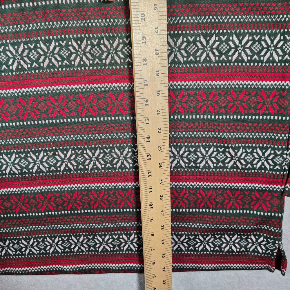 Travis Mathew Mens XXL LS Polo Shirt Red Green Fair Isle Holiday Christmas - Picture 8 of 11